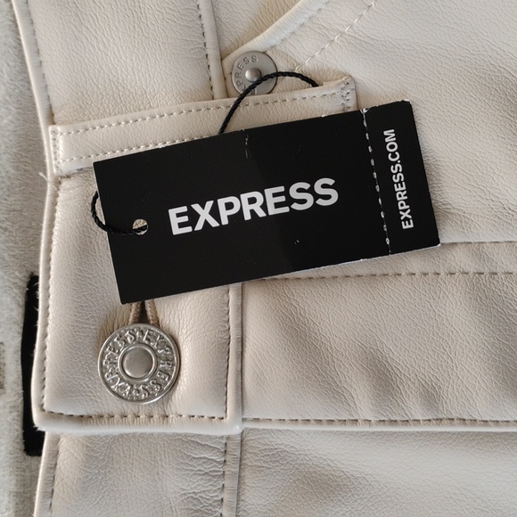 Express NWT Faux Leather Pants Unhemmed - Picture 2 of 11